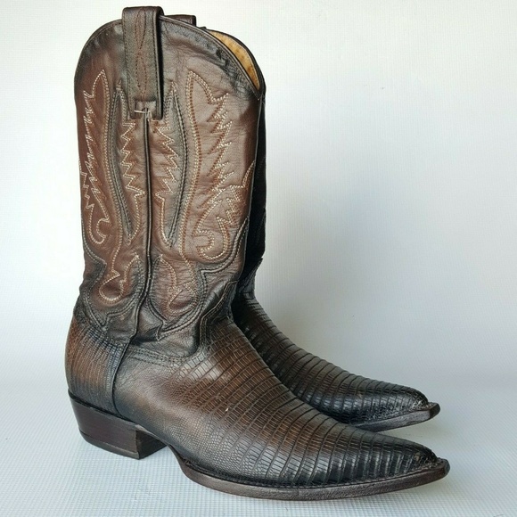 Los Altos Genuine Lizard Teju Cowboy Boots Size 6 main image 5